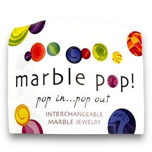 Marble Pop! Necklace With Interchangeable Marbles Unique & Fun Accessory 18" Adj